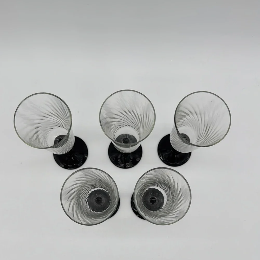 Luminarc Cristal d'Arques Durand Onyx Black Stem Champagne Flutes